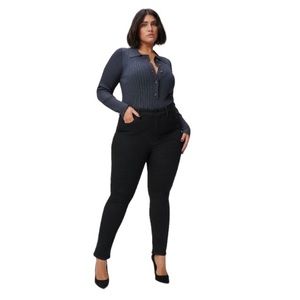 Good American Always Fits Good Classic Black Straight Leg Jeans Size 6-12